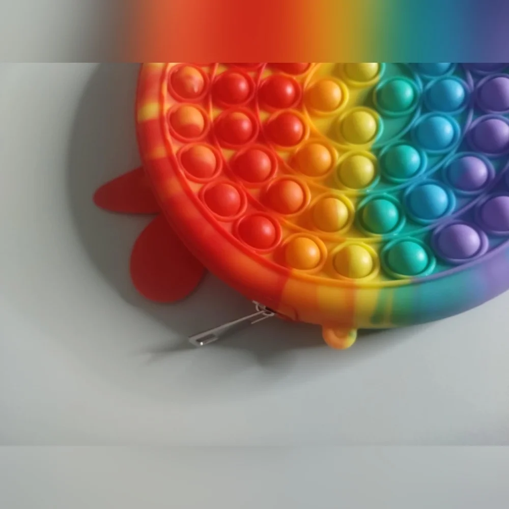 New Rainbow Popper Fidget Toy Purse Bag, Car Travel, T11MIS